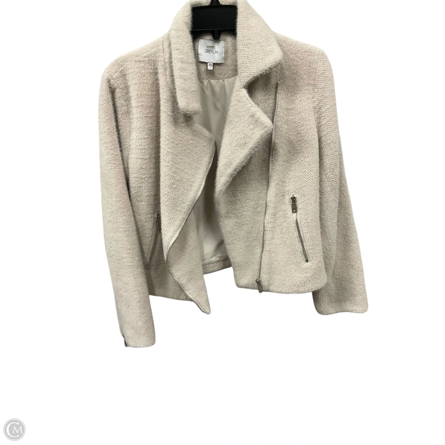 Jacket Moto By Greylin In Cream, Size: S