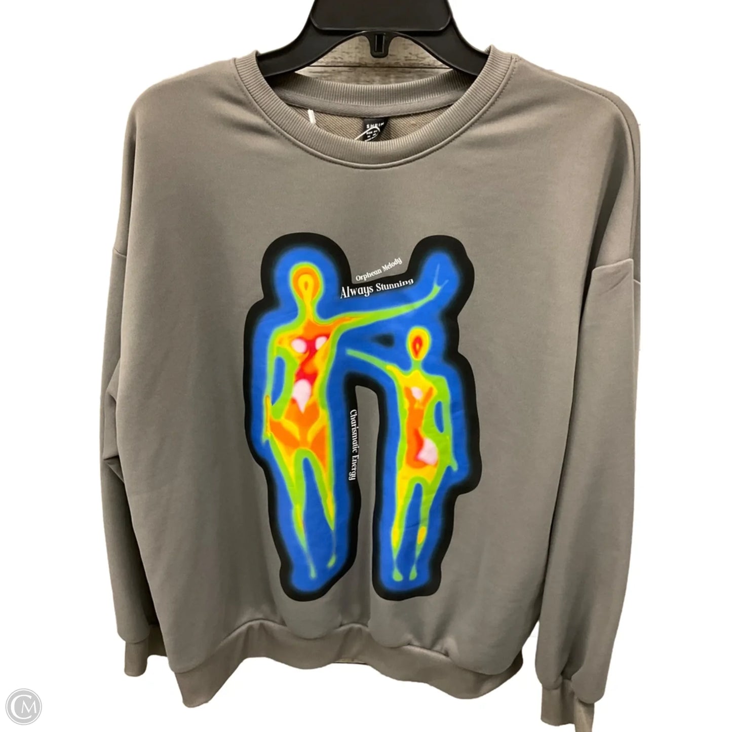 Sweatshirt Crewneck By Shein In Grey, Size: M