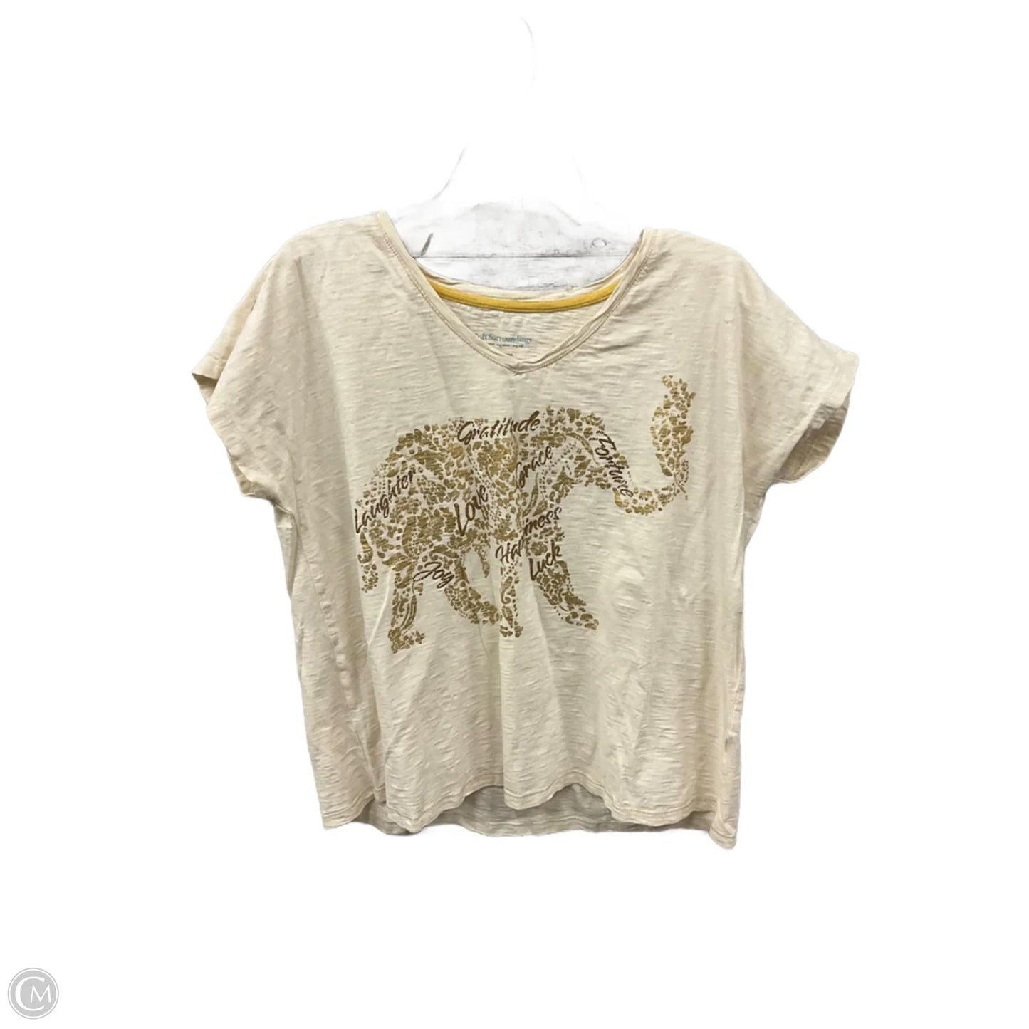 Top Short Sleeve Basic By Soft Surroundings In Cream, Size: Lp