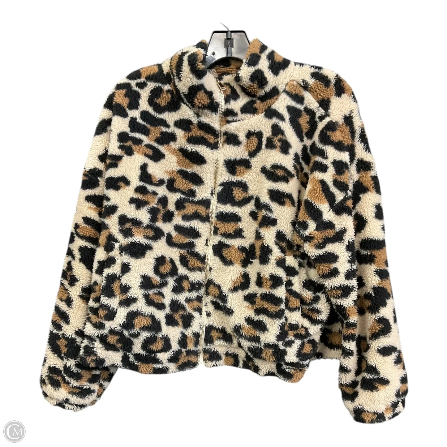 Jacket Faux Fur & Sherpa By Clothes Mentor In Animal Print, Size: L
