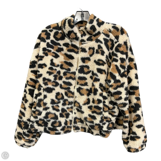Jacket Faux Fur & Sherpa By Clothes Mentor In Animal Print, Size: L