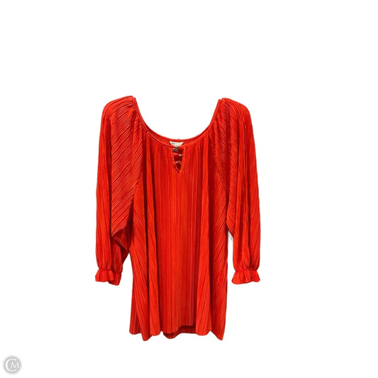 Top Long Sleeve Basic By Cato In Orange, Size: Xl