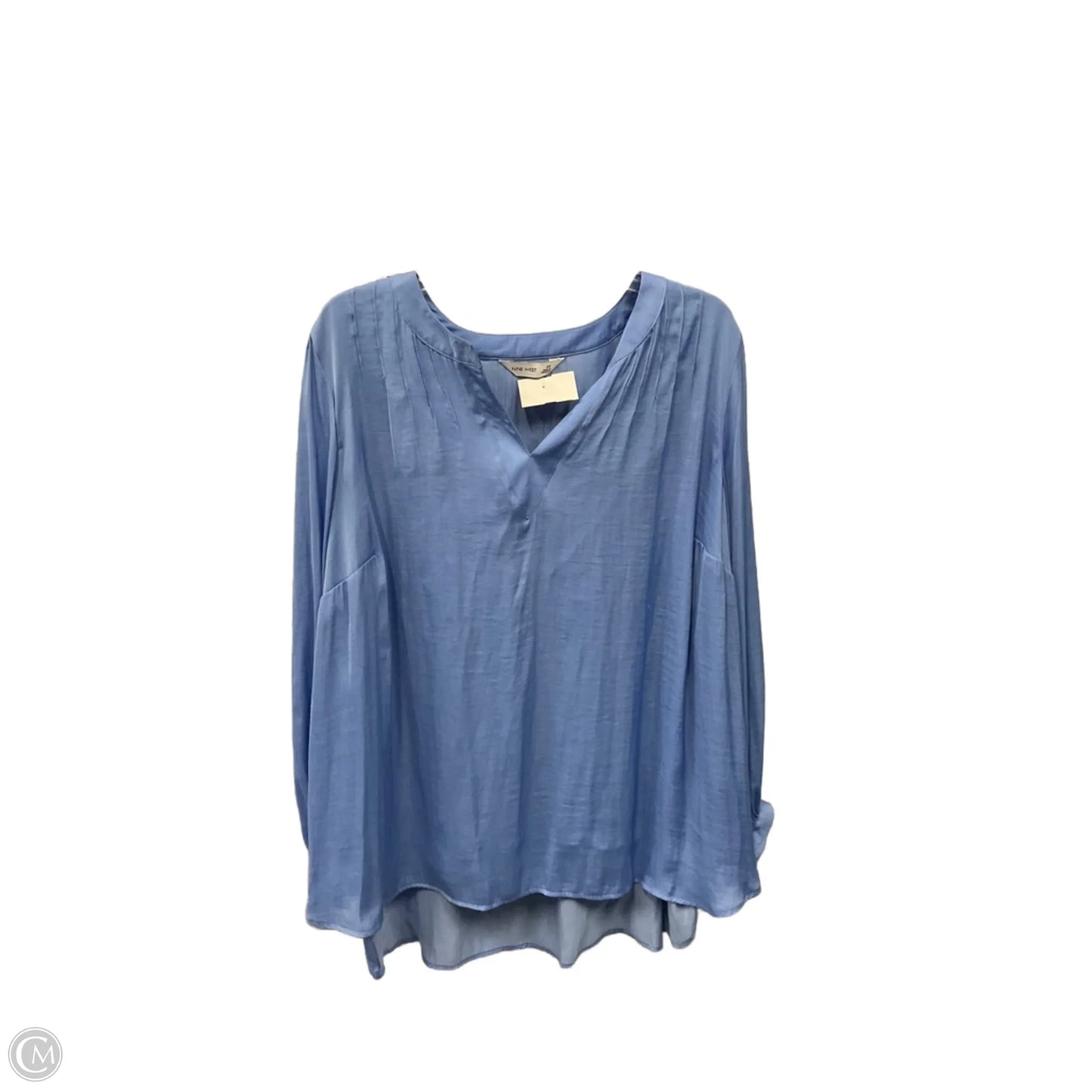 Top Long Sleeve Basic By Nine West Apparel In Blue, Size: 2x