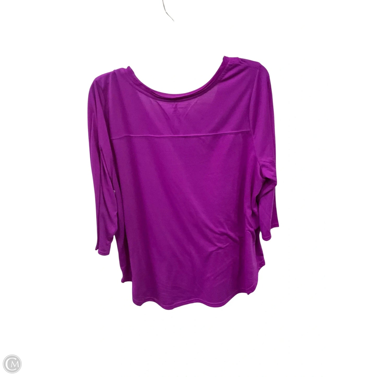 Top 3/4 Sleeve Basic By Lane Bryant In Purple, Size: 2x