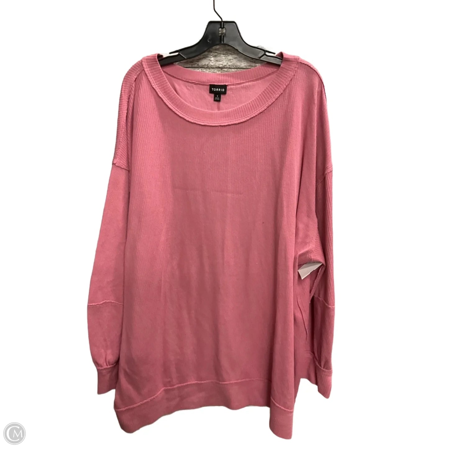 Top Long Sleeve Basic By Torrid In Pink, Size: 1x