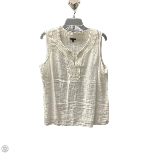 Top Sleeveless Basic By Talbots In White, Size: L