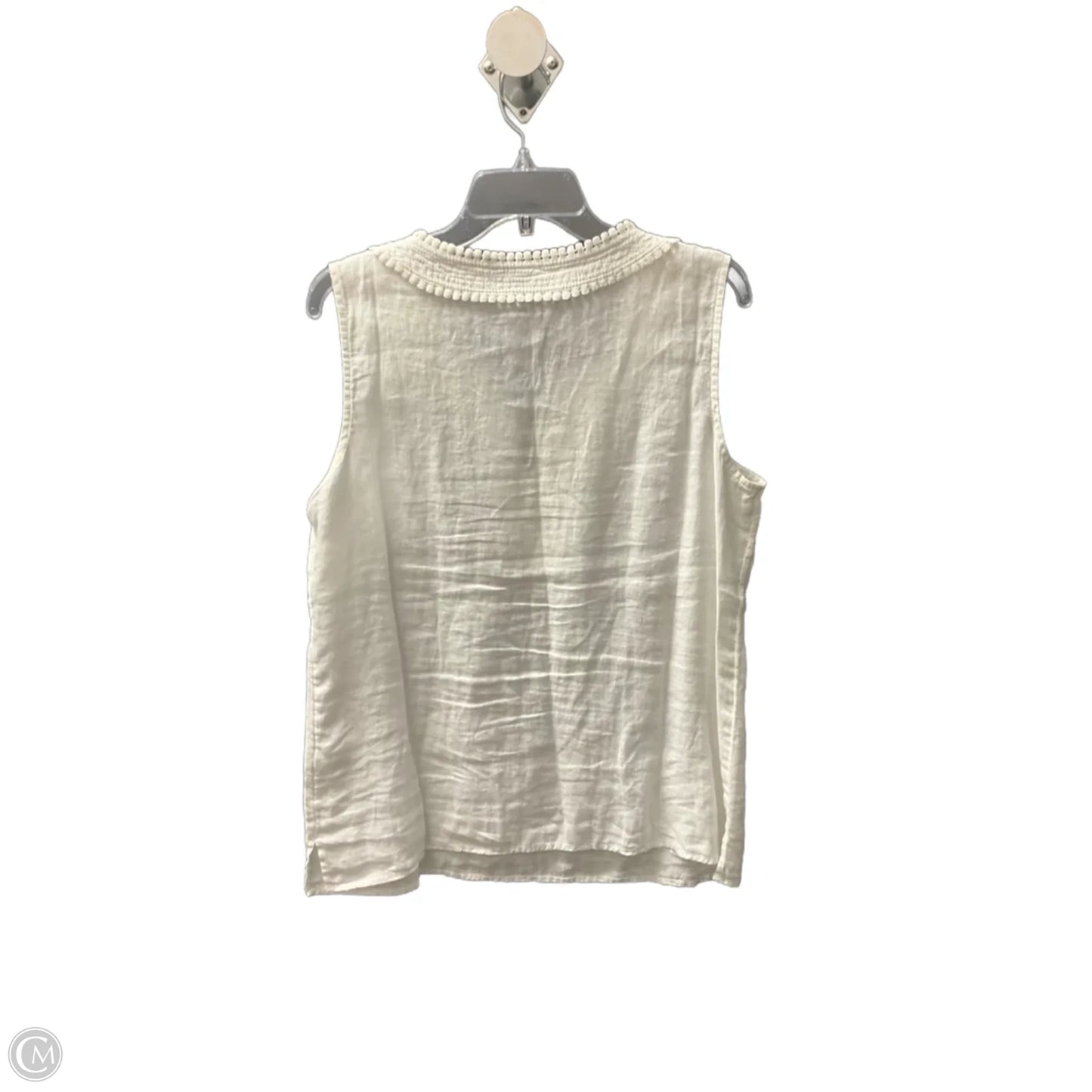 Top Sleeveless Basic By Talbots In White, Size: L