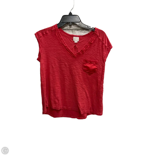 Top Short Sleeve Basic By Pilcro In Coral, Size: S