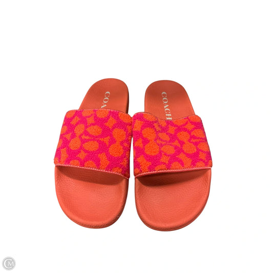 Sandals Designer By Coach In Coral, Size: 10