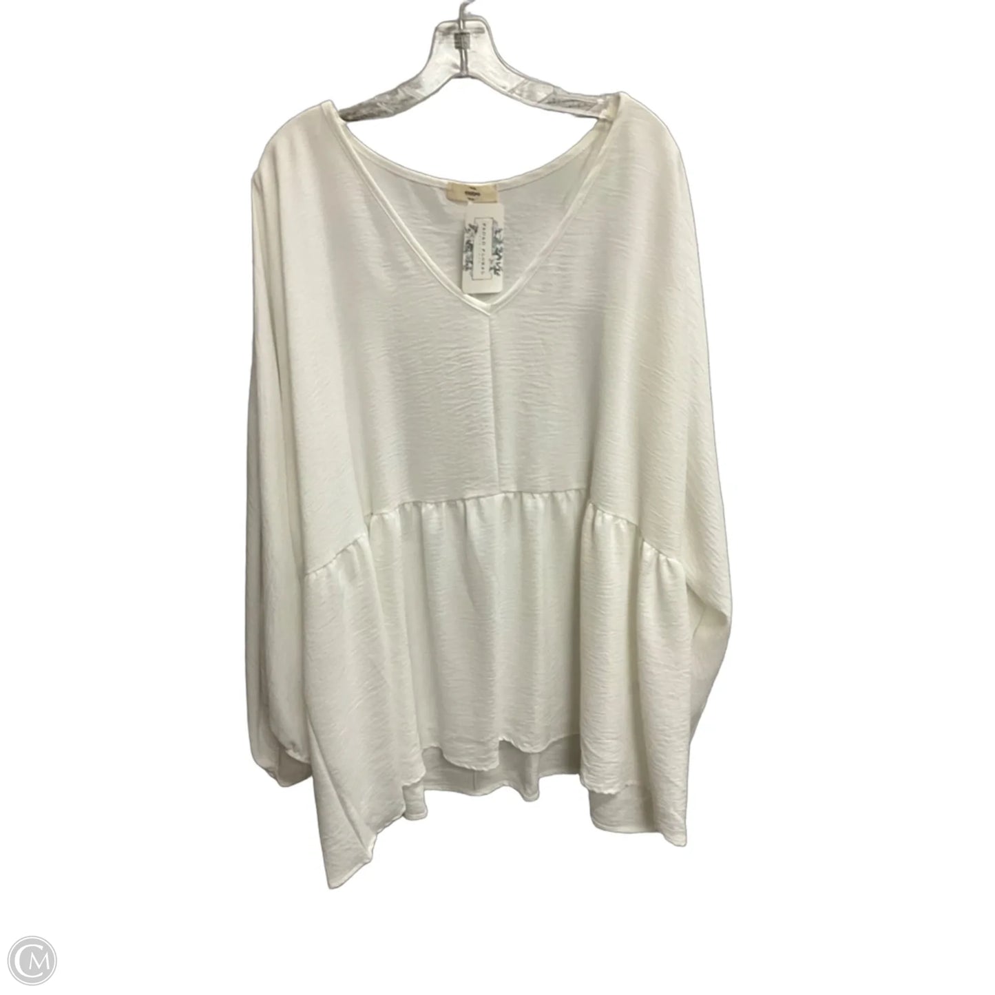 Top Long Sleeve Basic By Entro In White, Size: 1x