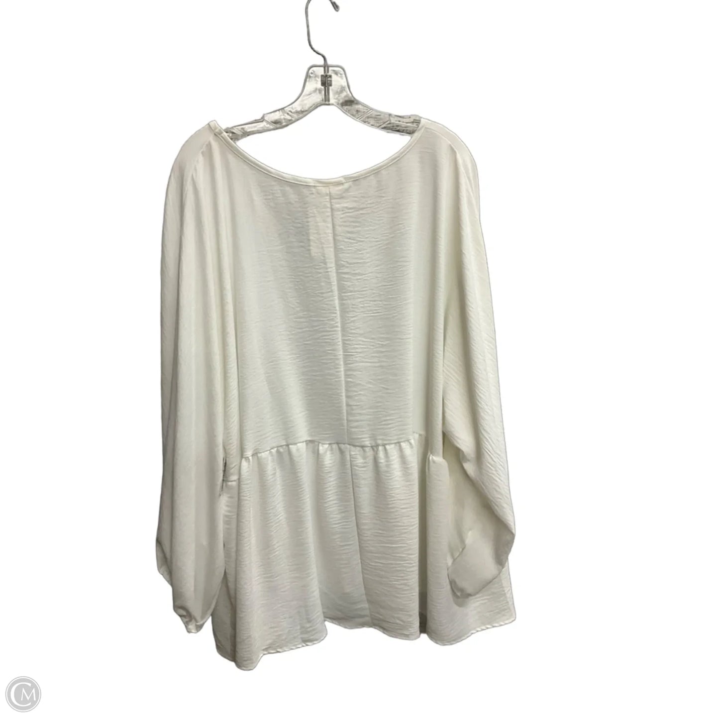 Top Long Sleeve Basic By Entro In White, Size: 1x