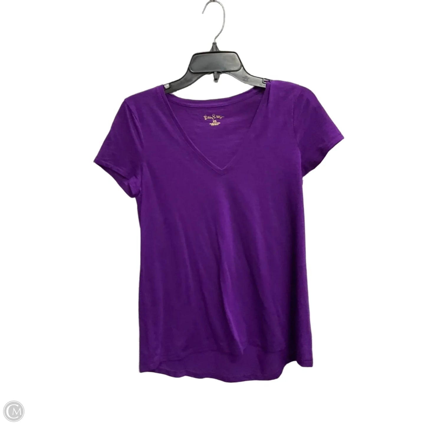Top Short Sleeve Designer By Lilly Pulitzer In Purple, Size: Xs