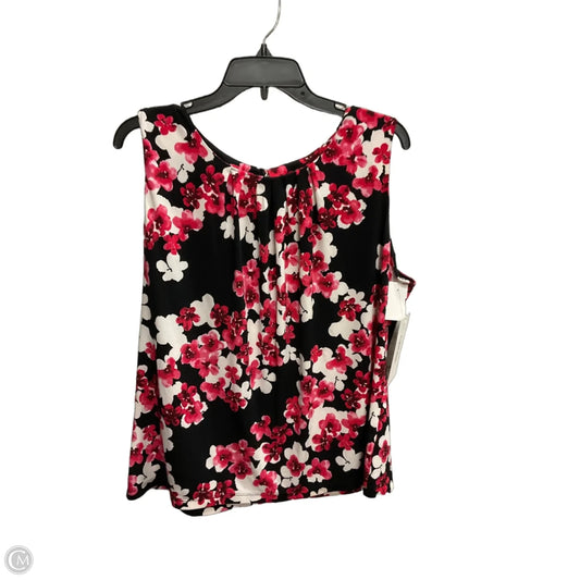 Top Sleeveless By Calvin Klein In Floral Print, Size: 1x