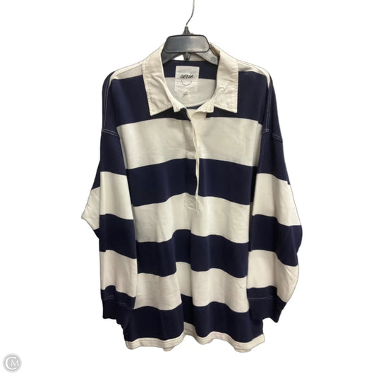 Top Long Sleeve By Aerie In Striped Pattern, Size: L