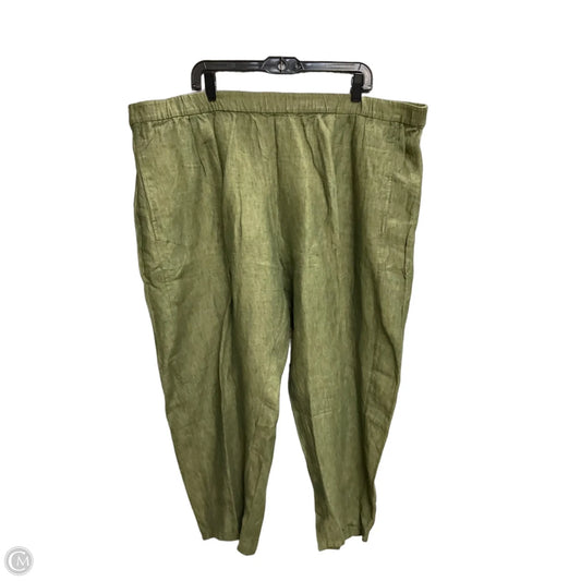 Pants Linen By Eileen Fisher In Green, Size: 3x
