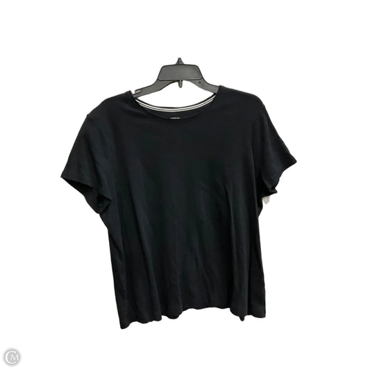 Top Short Sleeve Basic By Croft And Barrow In Black, Size: Xxl