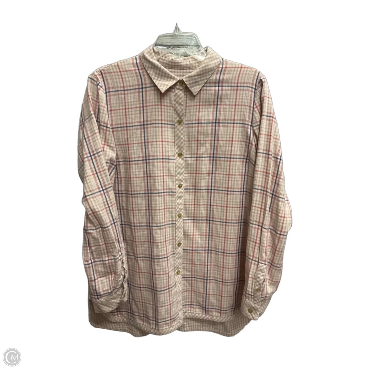 Blouse Long Sleeve By J. Jill In Plaid Pattern, Size: L