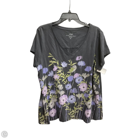 Top Short Sleeve By Pure Jill In Grey, Size: Xlp