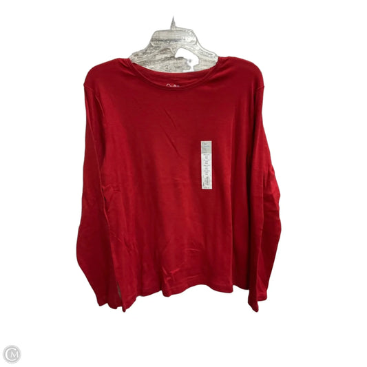 Top Long Sleeve Basic By Croft And Barrow In Red, Size: Xlp