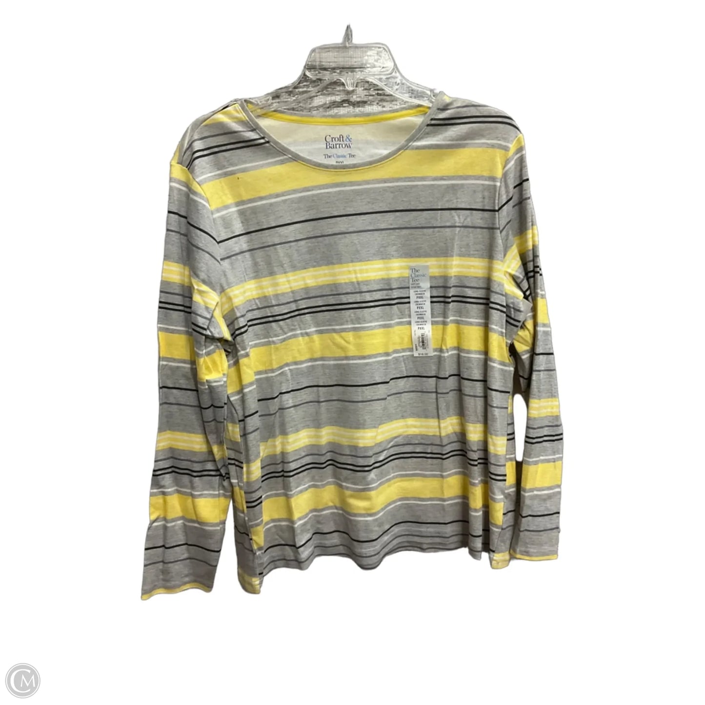 Top Long Sleeve By Croft And Barrow In Striped Pattern, Size: Xxl