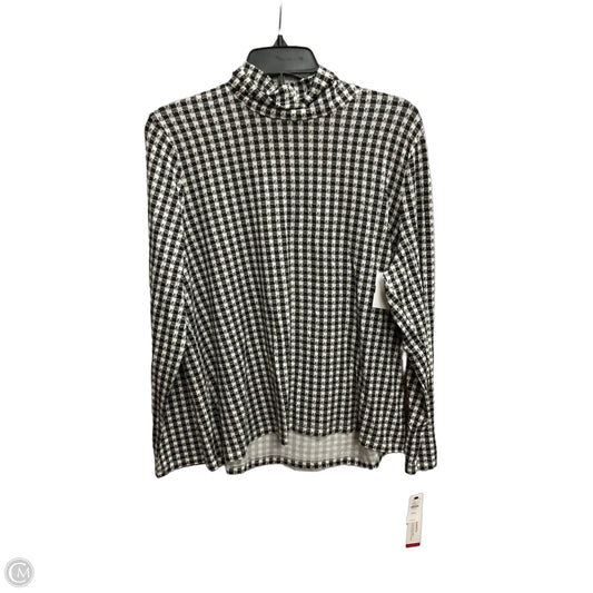 Top Long Sleeve By Talbots In Black & White, Size: Xlp