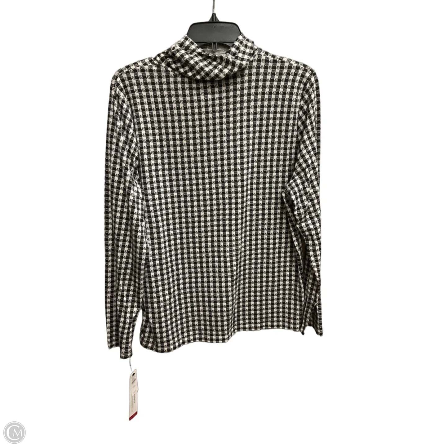 Top Long Sleeve By Talbots In Black & White, Size: Xlp