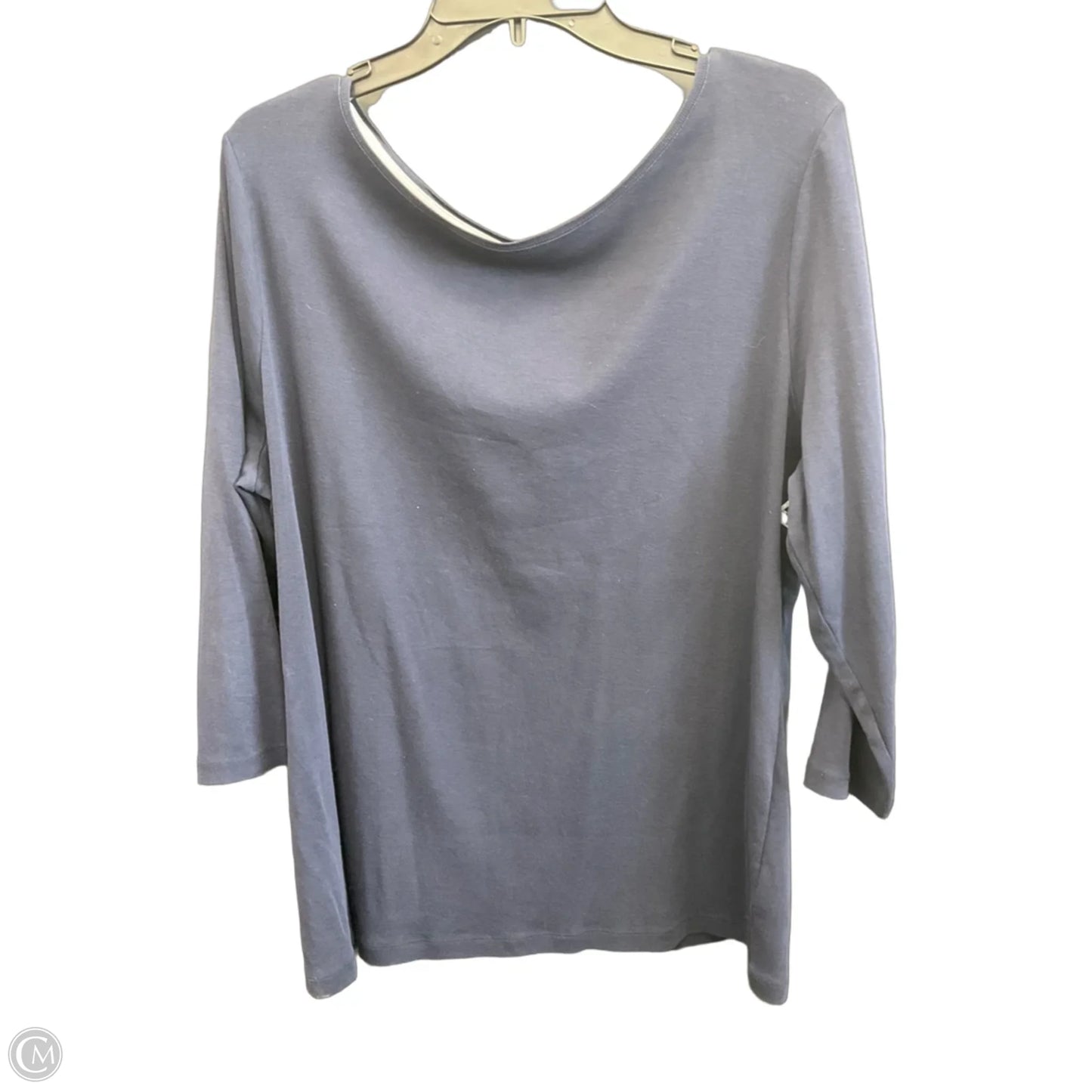 Top 3/4 Sleeve Basic By Talbots In Navy, Size: 2x