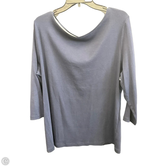 Top 3/4 Sleeve Basic By Talbots In Navy, Size: 2x