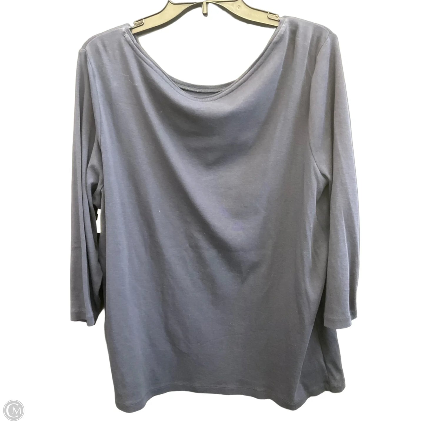 Top 3/4 Sleeve Basic By Talbots In Navy, Size: 2x
