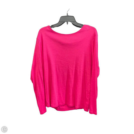 Top 3/4 Sleeve Basic By Talbots In Pink, Size: 2x