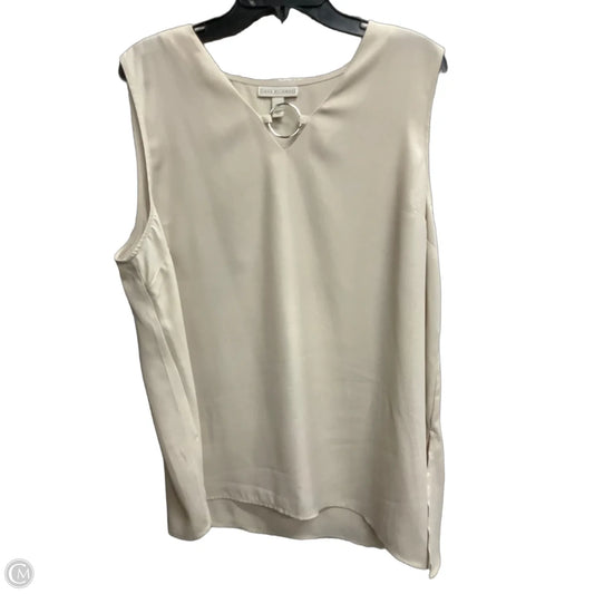 Blouse Sleeveless By Dana Buchman In Cream, Size: Xl