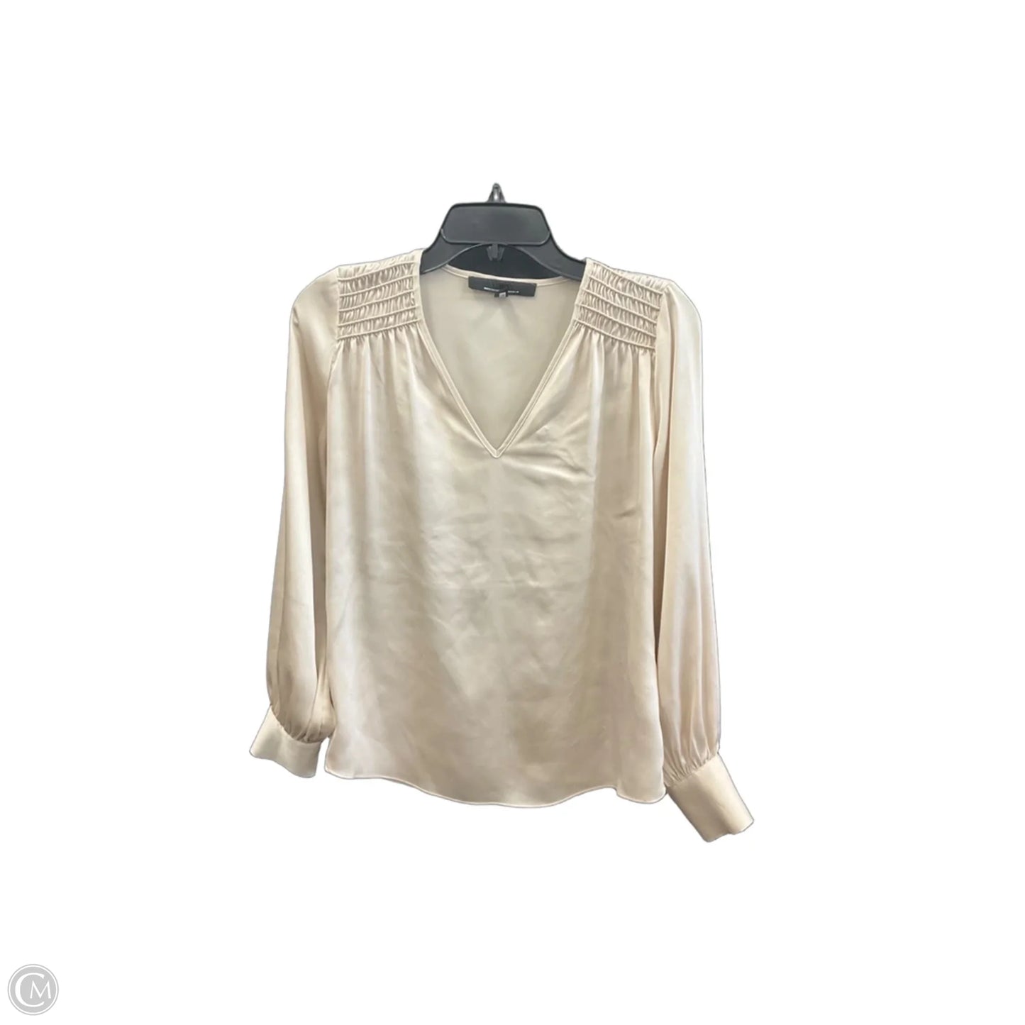 Top Long Sleeve By White House Black Market In Cream, Size: Xxs