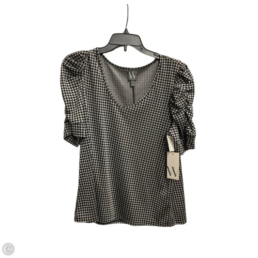 Top Short Sleeve By Worthington In Black & Grey, Size: L