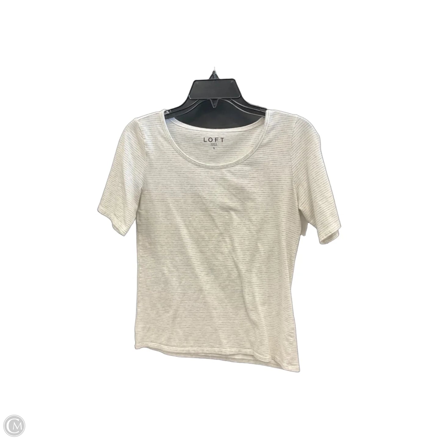 Top Short Sleeve By Loft In Striped Pattern, Size: S