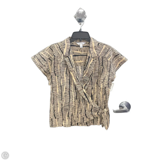 Top Short Sleeve By Nine West In Black & Tan, Size: L