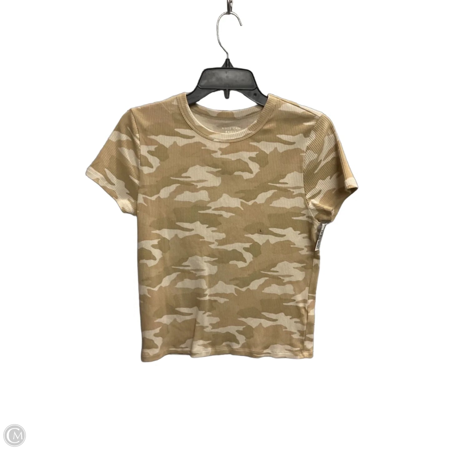 Top Short Sleeve By American Eagle In Camouflage Print, Size: L