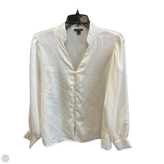 Blouse Long Sleeve By Ann Taylor In Cream, Size: S