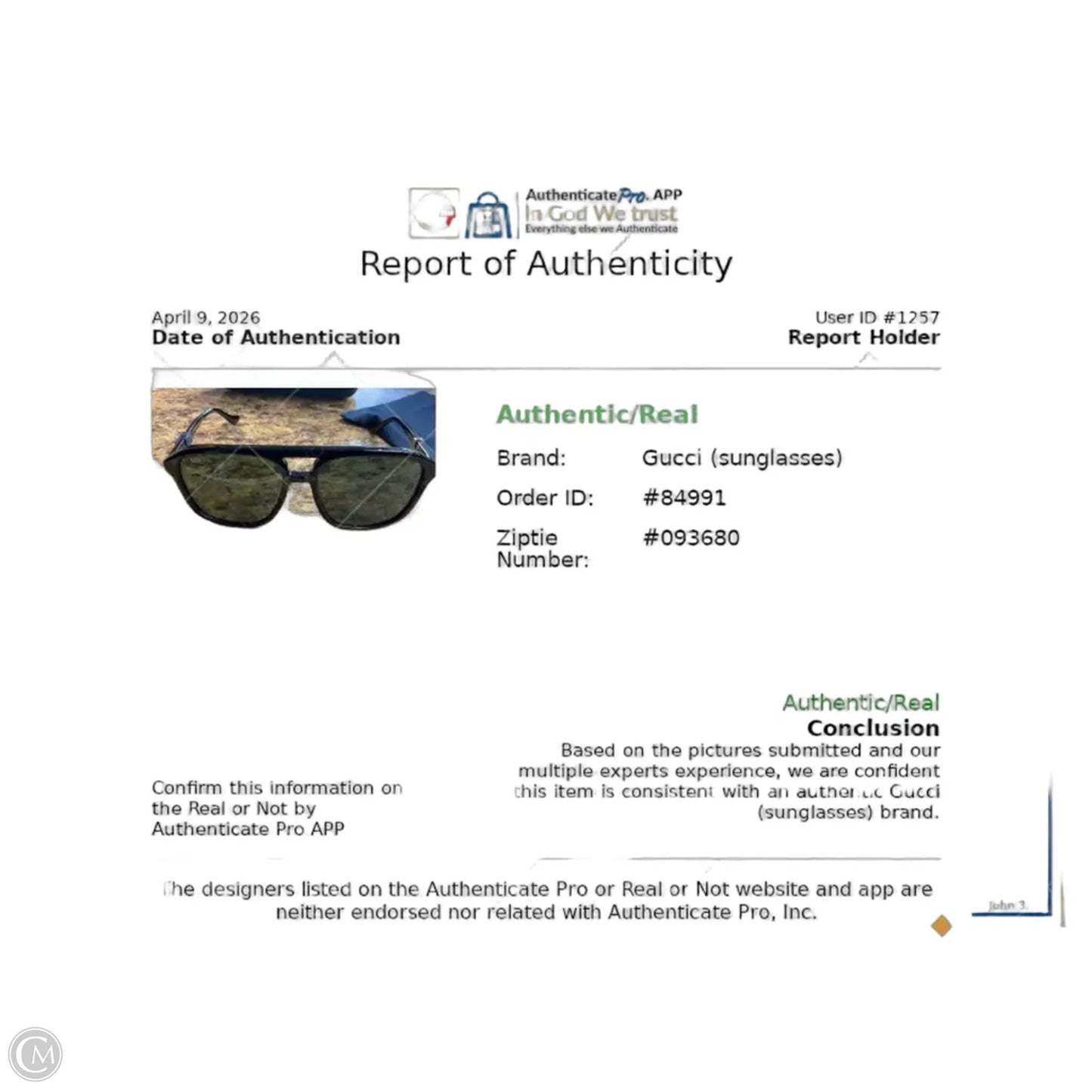 Sunglasses Luxury Designer By Gucci