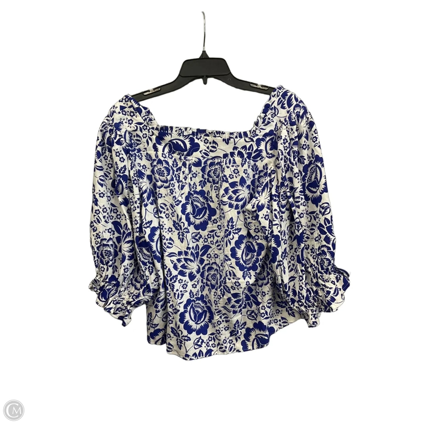Top Short Sleeve By Rachel Zoe In Blue & White, Size: Xl