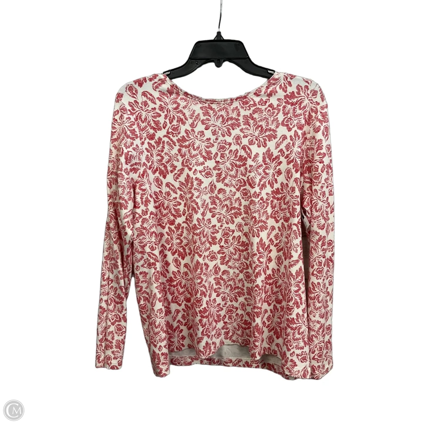 Top Long Sleeve By Croft And Barrow In Red & White, Size: Xxl