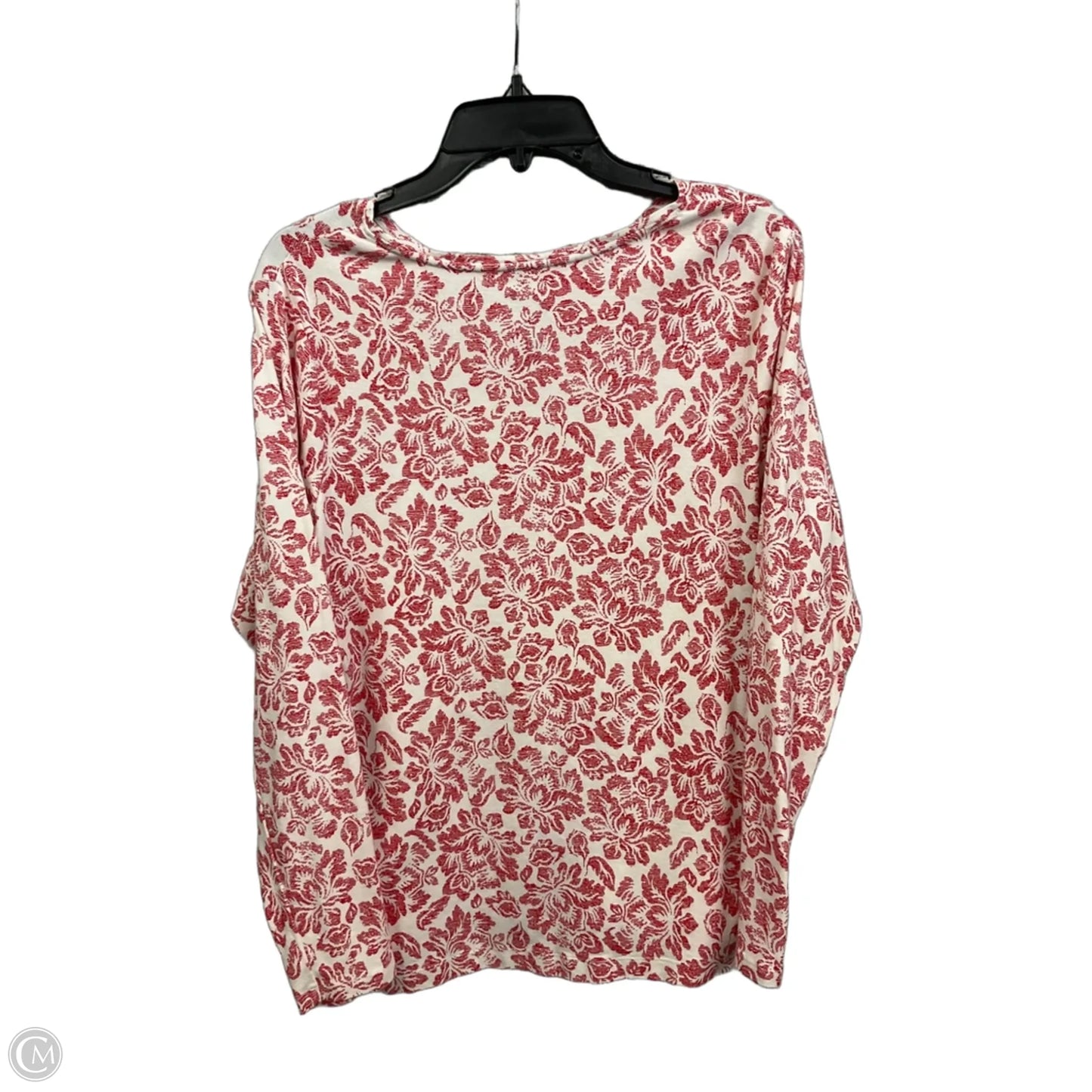 Top Long Sleeve By Croft And Barrow In Red & White, Size: Xxl
