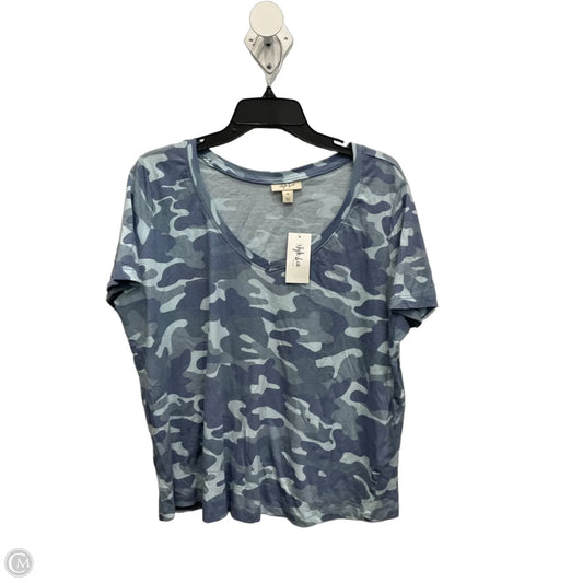 Top Short Sleeve By Style And Company In Camouflage Print, Size: 1x