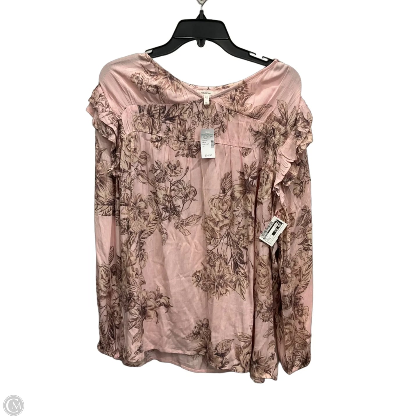 Top Long Sleeve By Maurices In Pink, Size: 1x