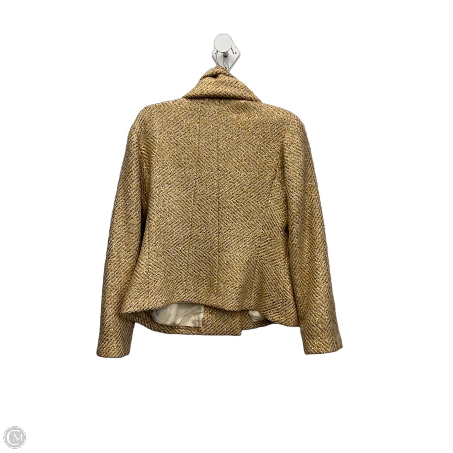 Blazer Luxury Designer By Chanel In Gold, Size: M