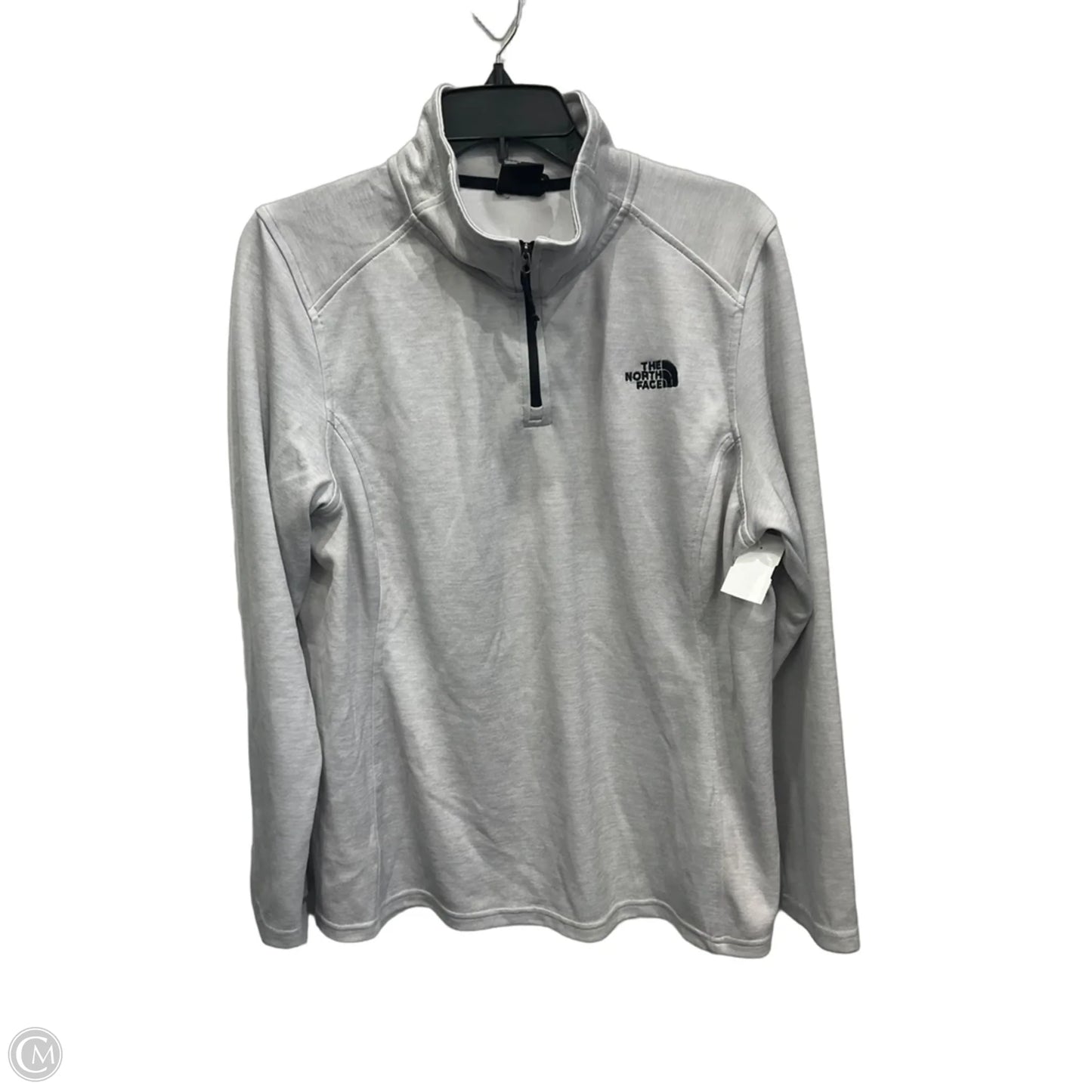 Athletic Top Long Sleeve Collar By The North Face In Grey, Size: Xl