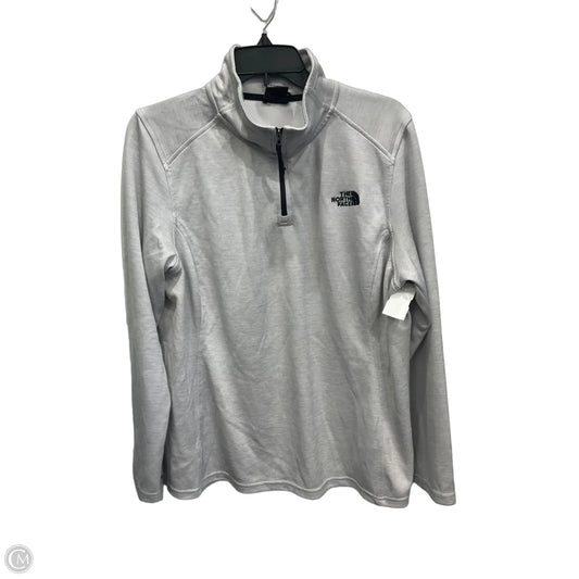 Athletic Top Long Sleeve Collar By The North Face In Grey, Size: Xl