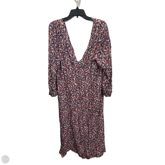 Dress Casual Midi By H&m In Multi-colored, Size: L