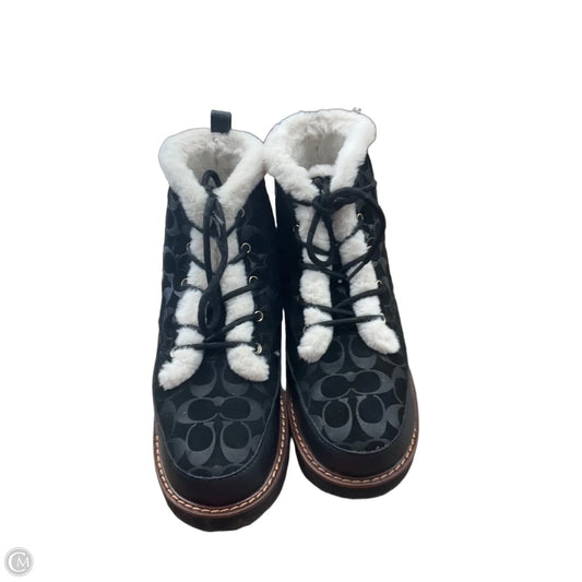 Boots Designer By Coach In Black, Size: 11