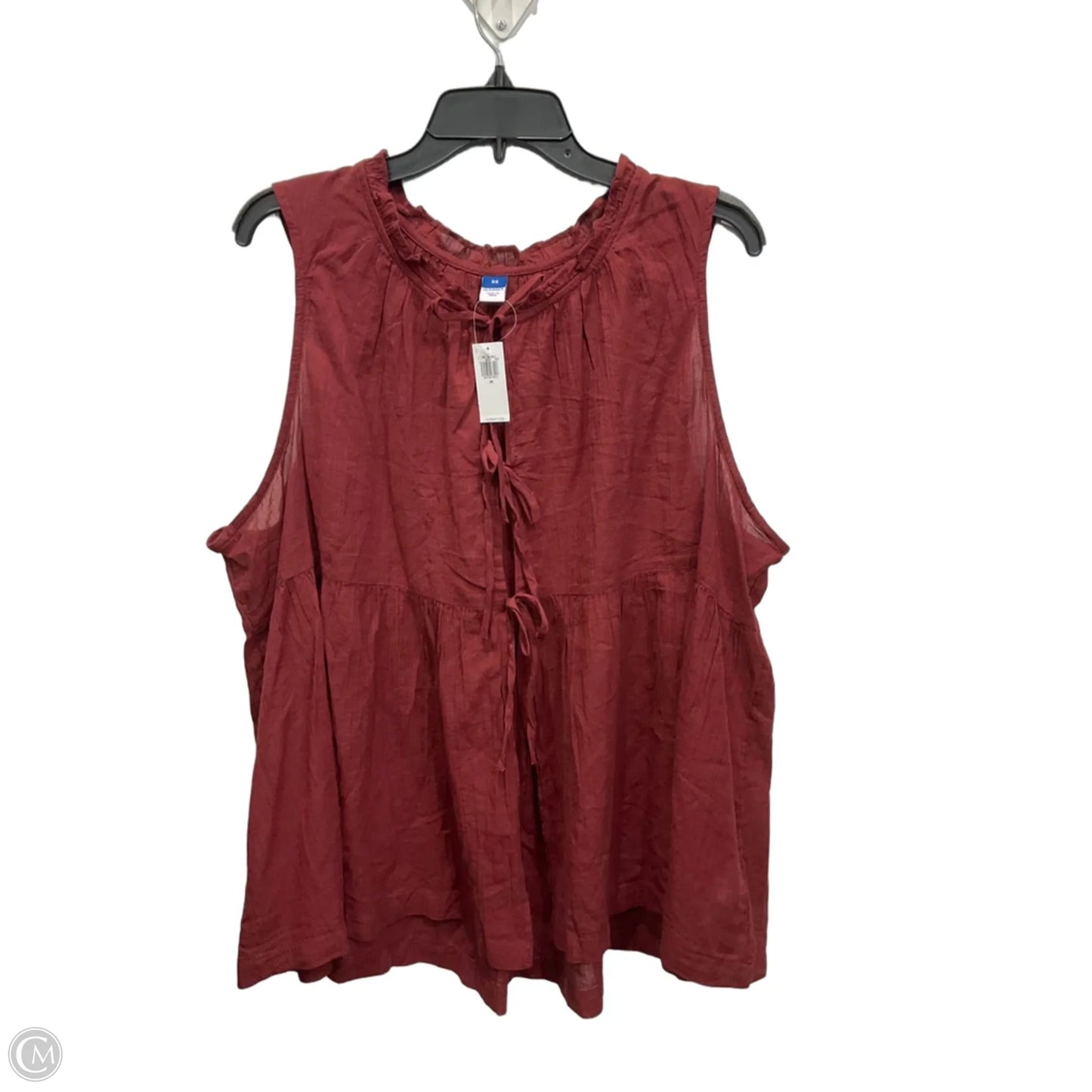 Top Sleeveless By Old Navy In Red, Size: 2x