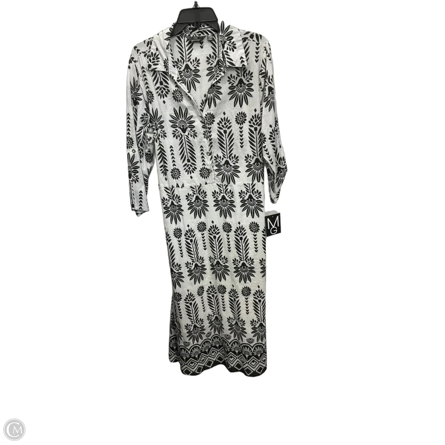 Dress Casual Maxi By Mlle Gabrielle In Black & White, Size: 2x